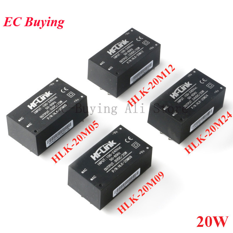 Ac-dc Mini สวิทช์แยกโมดูลแหล่งจ่ายไฟ AC DC 220V ถึง 5 V/9 V/12 V/15 V/24 V 20 W HLK-20M05 HLK-20M09 