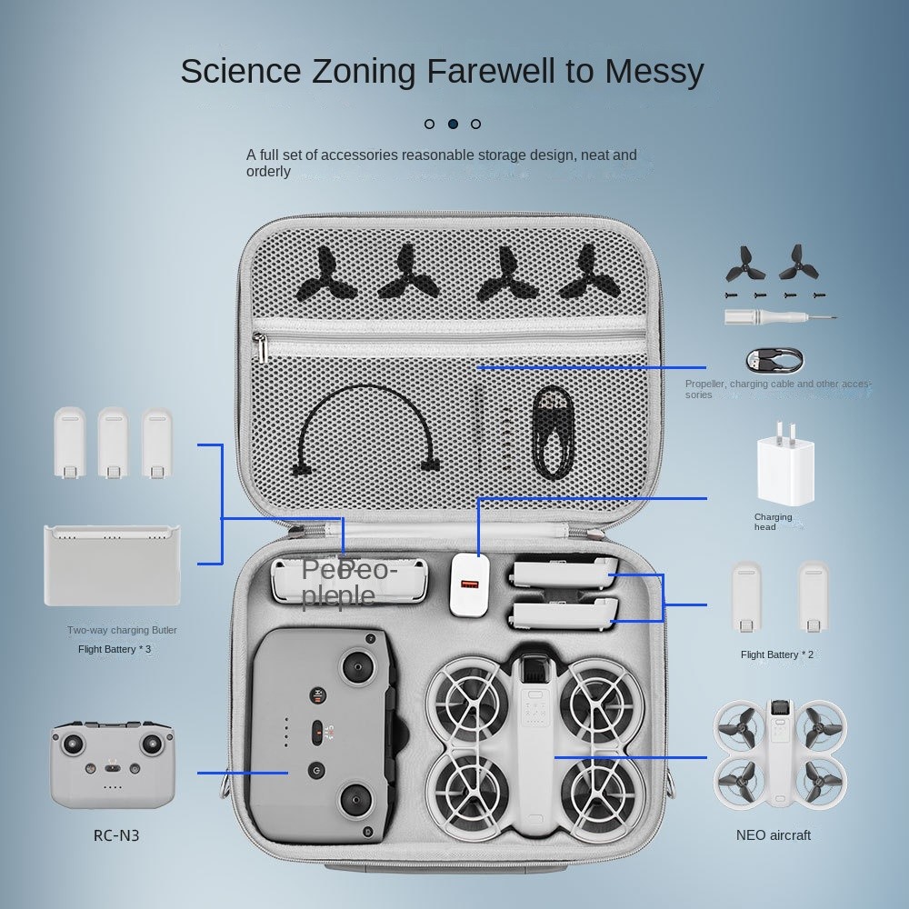 เหมาะสำหรับ DJI Neo กระเป๋าเก็บของผู้ทรงอำนาจกระเป๋าสะพายกระเป๋าสะพายข้างกระเป๋าเก็บของแบบพกพากล่องหิ้ว