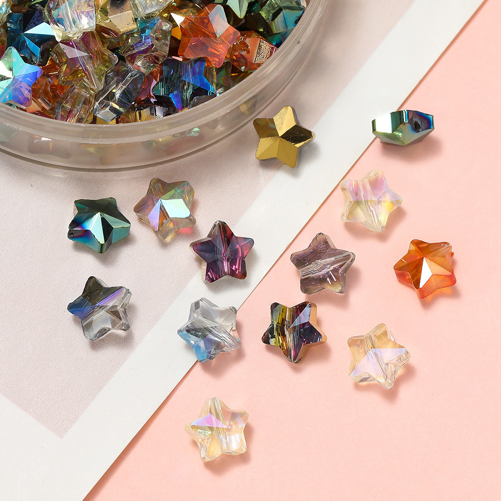 St. kunkka 10 ชิ้นคริสตัลดาวห้าแฉกลูกปัดเหลี่ยมเพชรพลอยดาวห้าแฉกลูกปัดแฟชั่น Charm สําหรับ DIY สร้อยข้อมือสร้อยคอทํา
