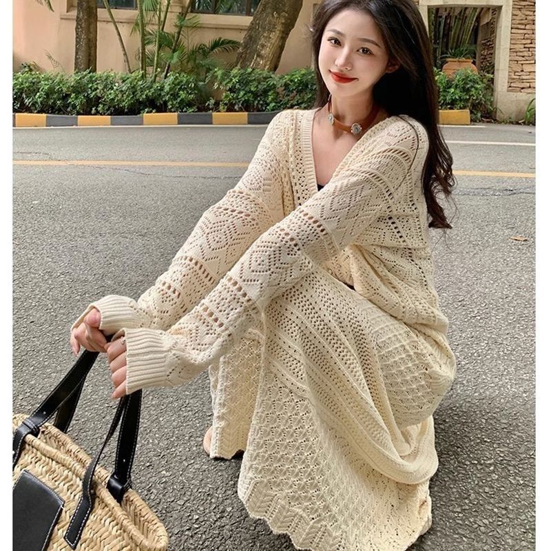 ชุดสูทถักกลวงแฟชั่นสไตล์ฝรั่งเศส ใหม่ชุดกระโปรงผู้หญิงอารมณ์สูงมีซับใน