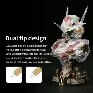 Dspiae MKA Gundam Markers Super Metallic สี Dual เคล็ดลับปากกาสําหรับ Gundam Gunpla Mech ชุดภาพวาดสี Touch-up Hobby DIY เครื่องมือ