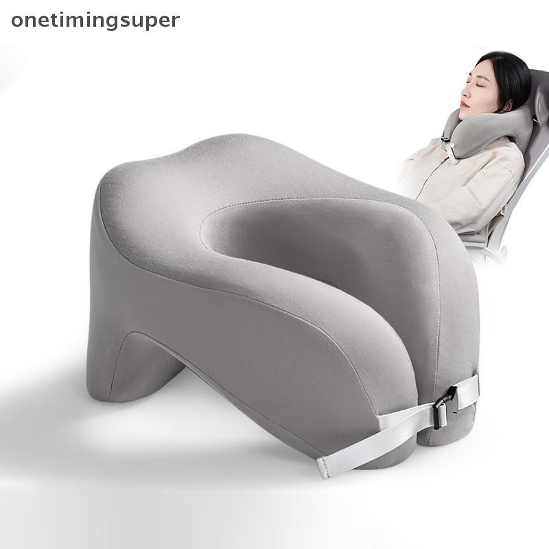 Onetimingsuper หมอนเดินทาง U-Shape Pure Memory Foam หมอนรองคอสําหรับเครื่องบิน Office Nap หมอนปากมดลูกเที่ยวบิน Sleeping Head Neck Support OTP