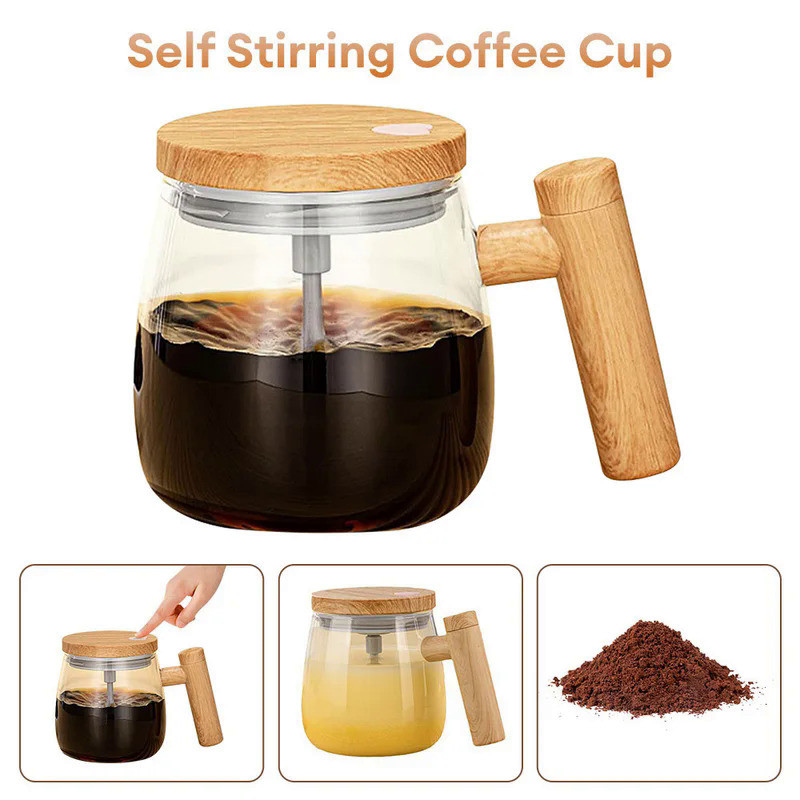 Electric Automatic Mixing Cup 400ml Coffee Stirring Cup Self Mixing Mug Glass Waterproof Automatic E