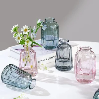 [พร้อมส่ง] แจกันแก้วสไตล์ฝรั่งเศส French-style glass vase แจกันเรียบง่าย ของแต่งบ้าน พร็อพถ่ายรูป ร้านกาแฟ