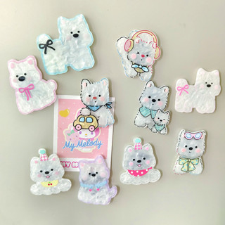 สุนัขสีขาวแม่เหล็กติดตู้เย็นสติกเกอร์การ์ตูนน่ารักตกแต่งสติก…