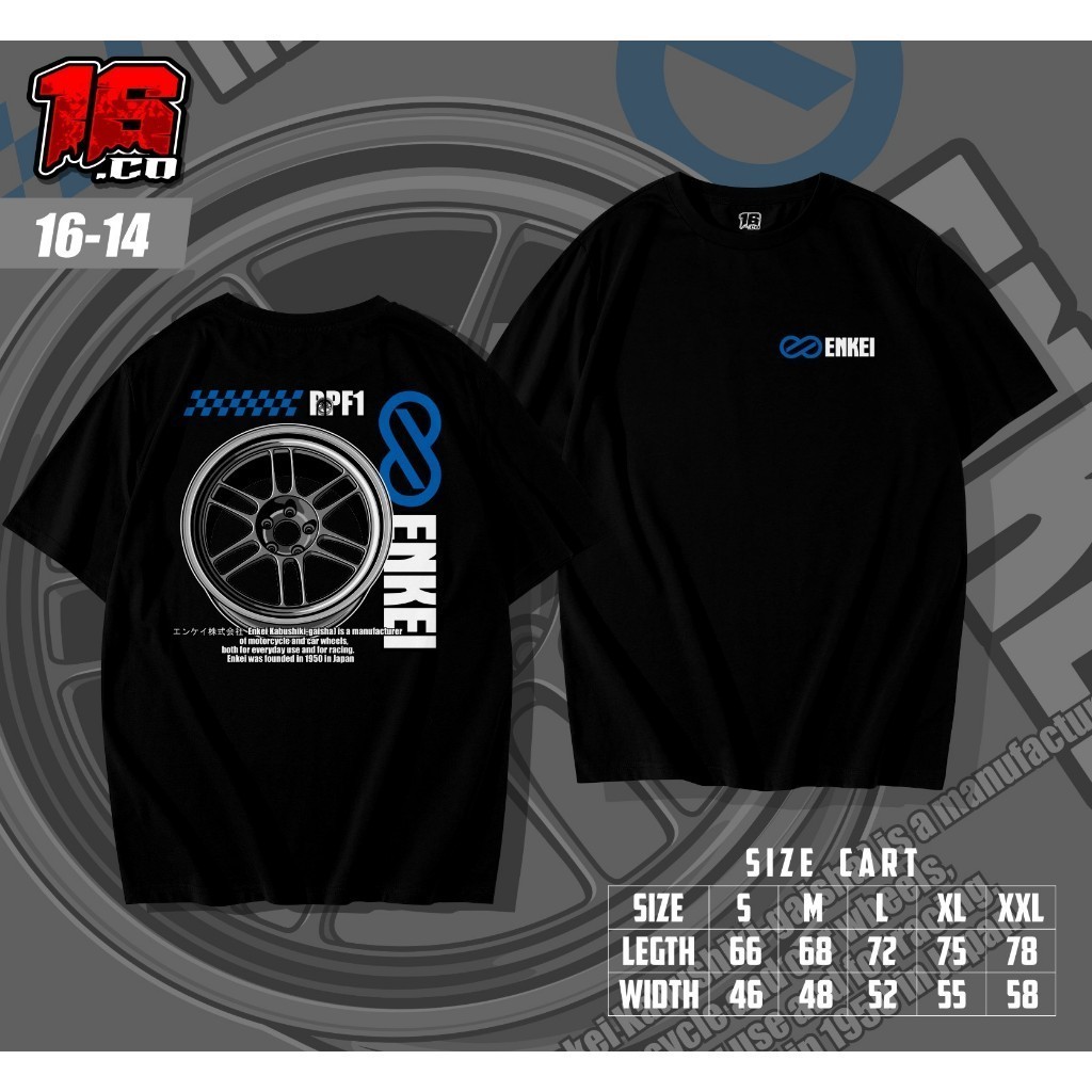 เสื้อยืด ENKEI RPF1 Rim Racing ENKEI RPF1 ขอบเสื้อยืดสําหรับผู้ชายและผู้หญิงเสื้อยืดยานยนต์ Distro 1