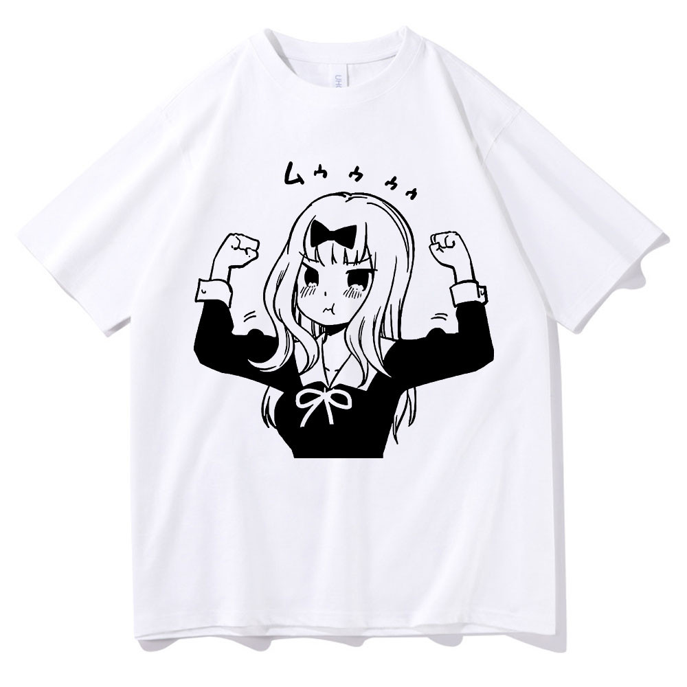Kawaii มังงะ Kaguya Sama Love Is War Miyuki Shinomiya Fujiwara เสื้อยืดอะนิเมะ Chika T เสื้อน่ารักผู
