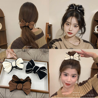 Simple Bow Hairpin แฟชั่นเกาหลี Elegant กิ๊บติดผมสองด้านอุปก…
