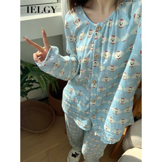 IELGY ชุดนอนลูกสุนัขหวานและน่ารักผู้หญิงเสื้อผ้าบ้านคอกลมญี่…