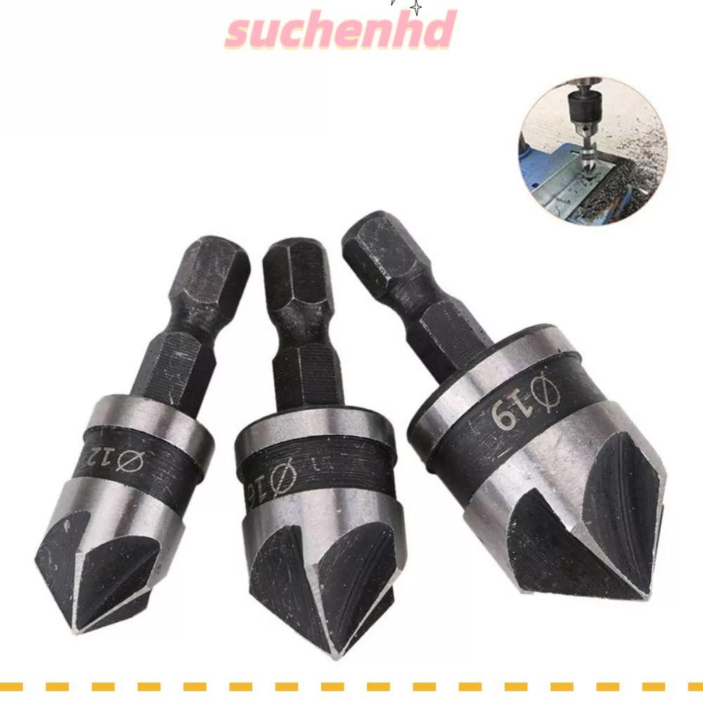 ซูเชนhd ดอกลบมุม,คุณภาพสูงเครื่องมือลบมุมงานไม้ที่เปิดรู,แบบพกพา90องศาทนทานหกเหลี่ยมก้านเจาะรู