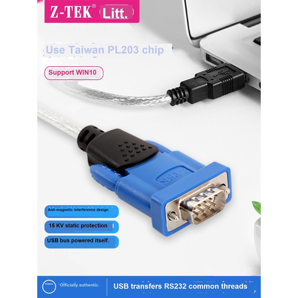 Z-tek Reit usb to rs232c Serial Port Cable db9 Pin Male com Port Converter pl2303 ชิป ZE394C