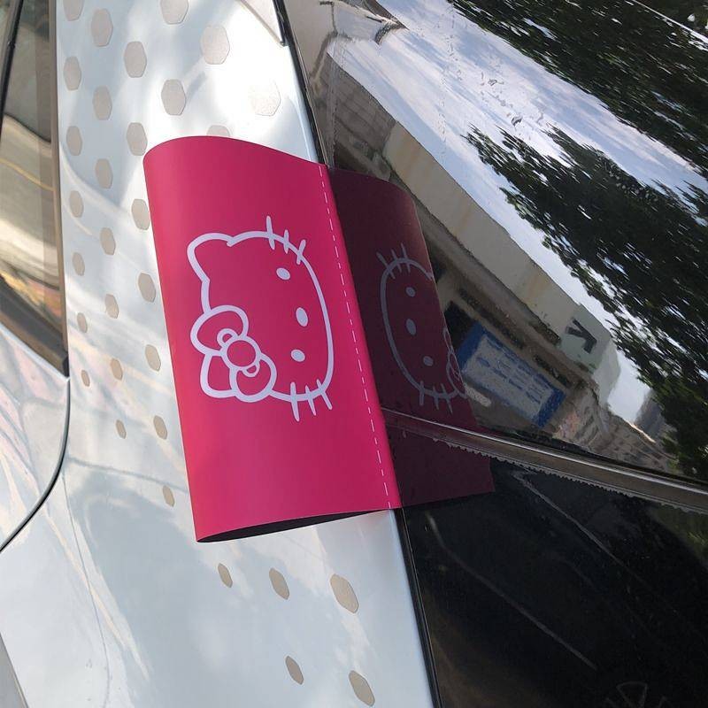 Hellokitty Washed Mark Stick Label Lego Bumper Stickers Cute Cartoon Tail Hello Kitty Special Decorative Stickers New style Car Stickers  Car Decoration