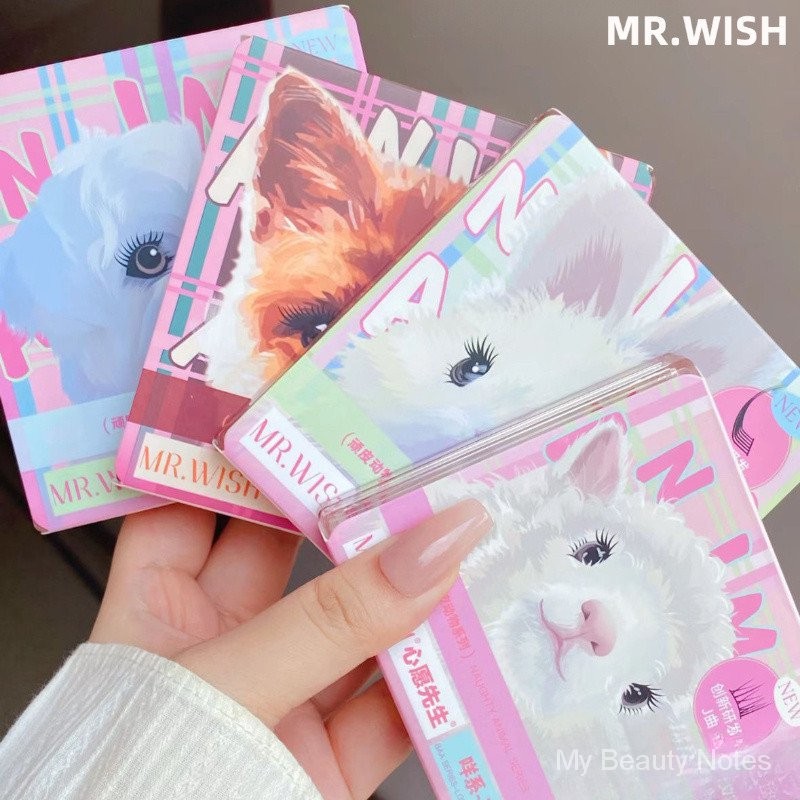 MR.WISH False Eyelashes False Eyelashes Animal Series Glue-Free Reusable Animal Series Thick and Long Natural Segmented QELQ