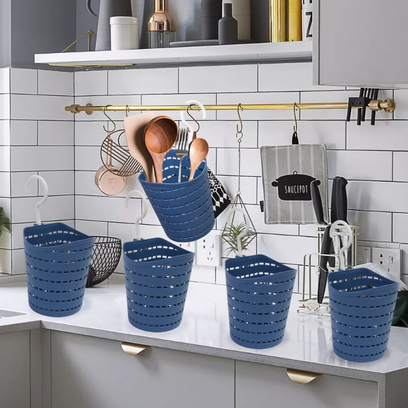 ตะกร้าระบายน้ําในครัวพร้อมตะขอ-ถังจับวัตถุ-เคสเก็บเครื่องสําอาง-ภาชนะเก็บเดสก์ท็อป-อุปกรณ์จัดระเบียบบ้าน-แขวนได้ประหยัดพื้นที่ - รูปที่ 2