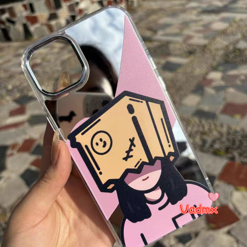 ตลกกล่องสาวเด็กปลอกอ่อนสําหรับoppo Reno 13F 13 Pro 12 11F 10 9 8 7 SE Pro Plus 8Z 7Z 8T 6Z 5Z 5F 5K 4F 5 4F 5 4 Liteกระจกเครื่องสําอางฝาครอบชุบกรอบเลนส์คู่ เคสโทรศัพท์ - รูปที่ 6