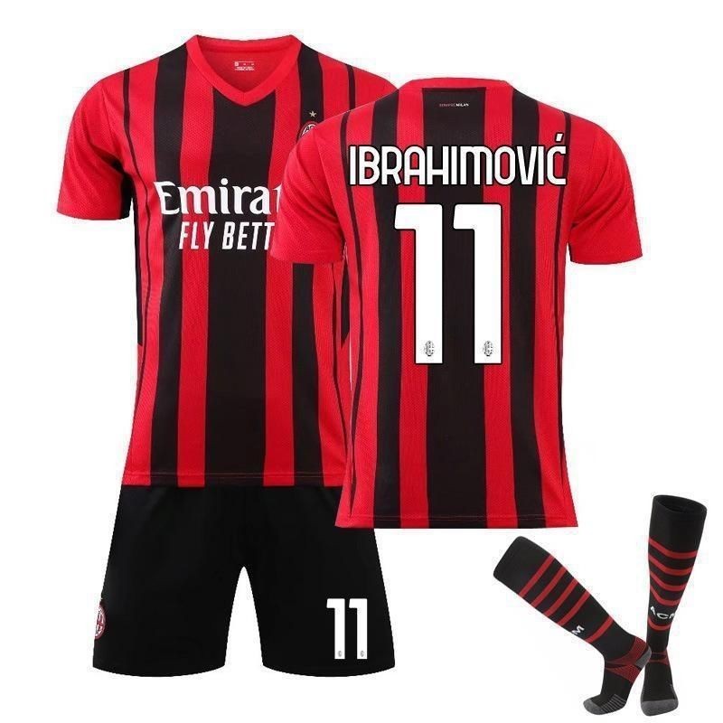 21-22ac Milan Home Jersey No. 11 อีวุย เบอร์ 9 Gilu Jersey เสื้อฟุตบอล ชุดสูทแห้งเร็ว