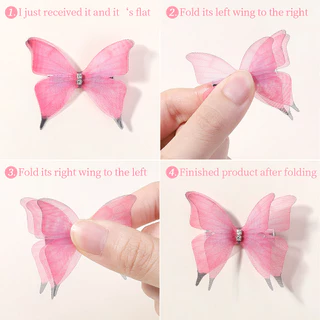 5pcs ใหม่น่ารักเจ้าหญิงตาข่าย Double-layer ผีเสื้อน่ารักสาว Hairpins เด็ก Headwear Hairgrip กิ๊บติดผมอุปกรณ์เสริมผม