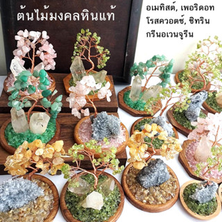 ต้นไม้มงคล บนหินธรรมชาติ มีให้เลือกหลายแบบ อเมทิสต์ ซิทริน ค…