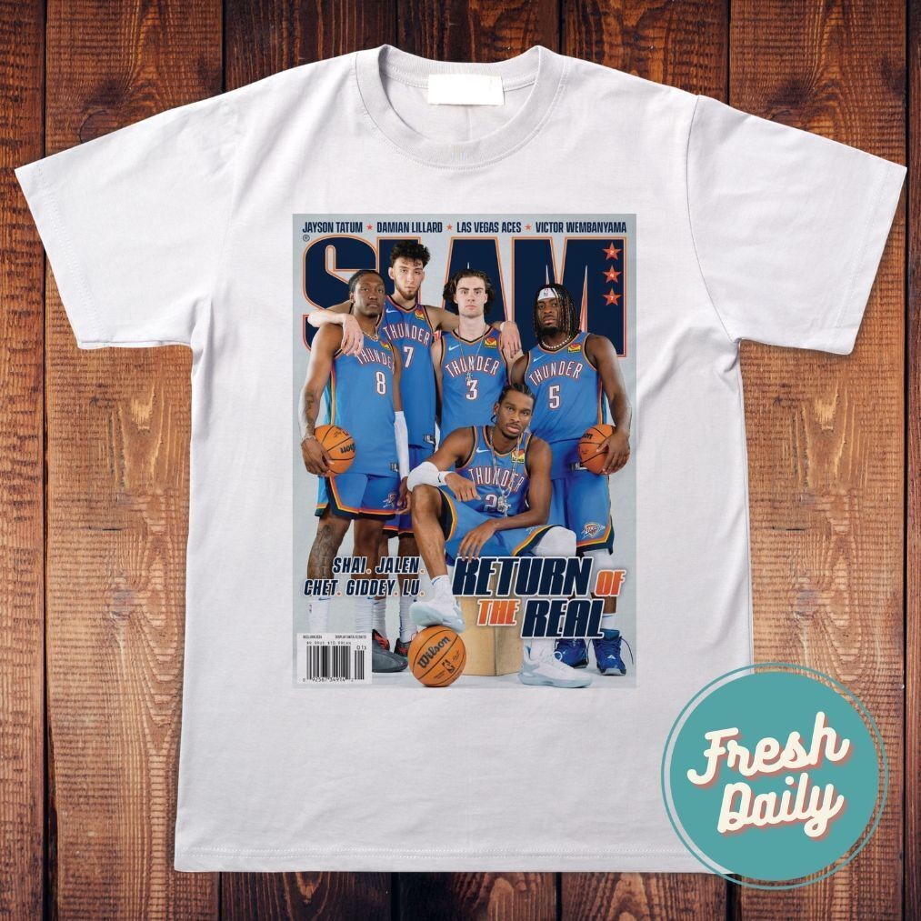 Shai Sga Josh Giddey Chet Holmgren Jalen Thunder Nba Slam Cover Shirt