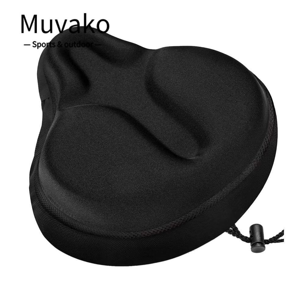 Muvako เบาะรองนั่งจักรยาน, ผ้าคลุมเบาะจักรยานที่สะดวกสบายหนา, อุปกรณ์ปั่นจักรยานบนถนนแบบนุ่ม แผ่นรองเจล E-Bike ระบายอากาศได้
