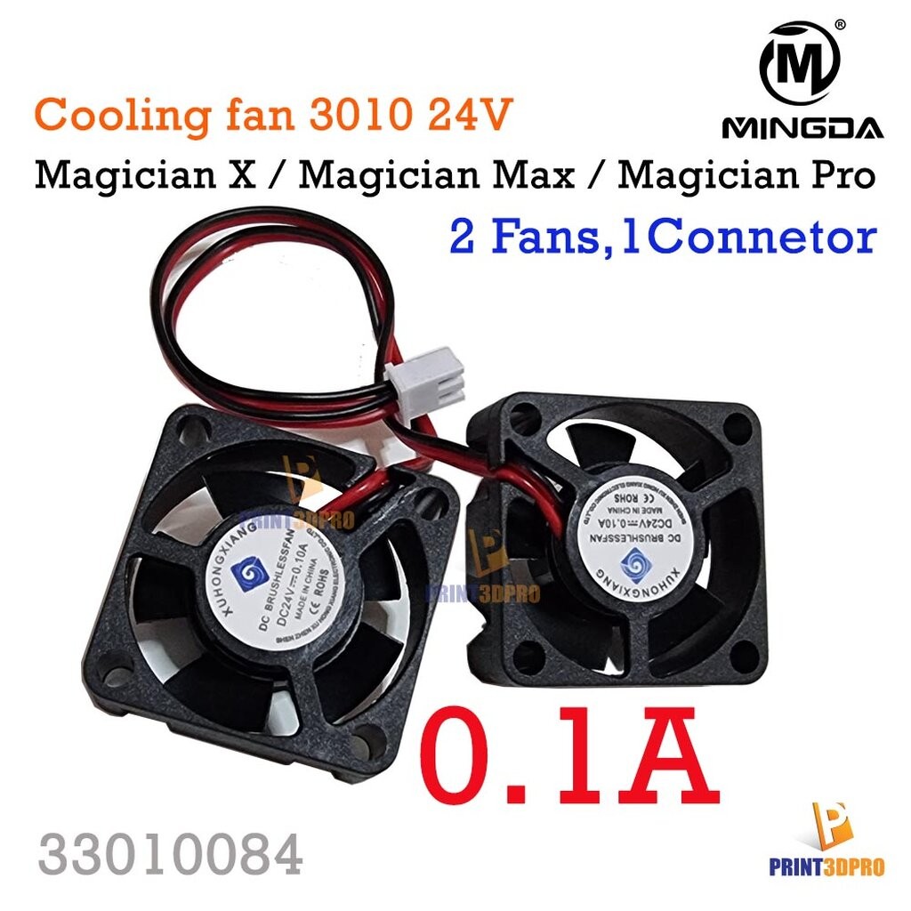Magician Cooling Fan 3010 24v 2fans , 1connector XH2.54 2pin 24V 0.1A