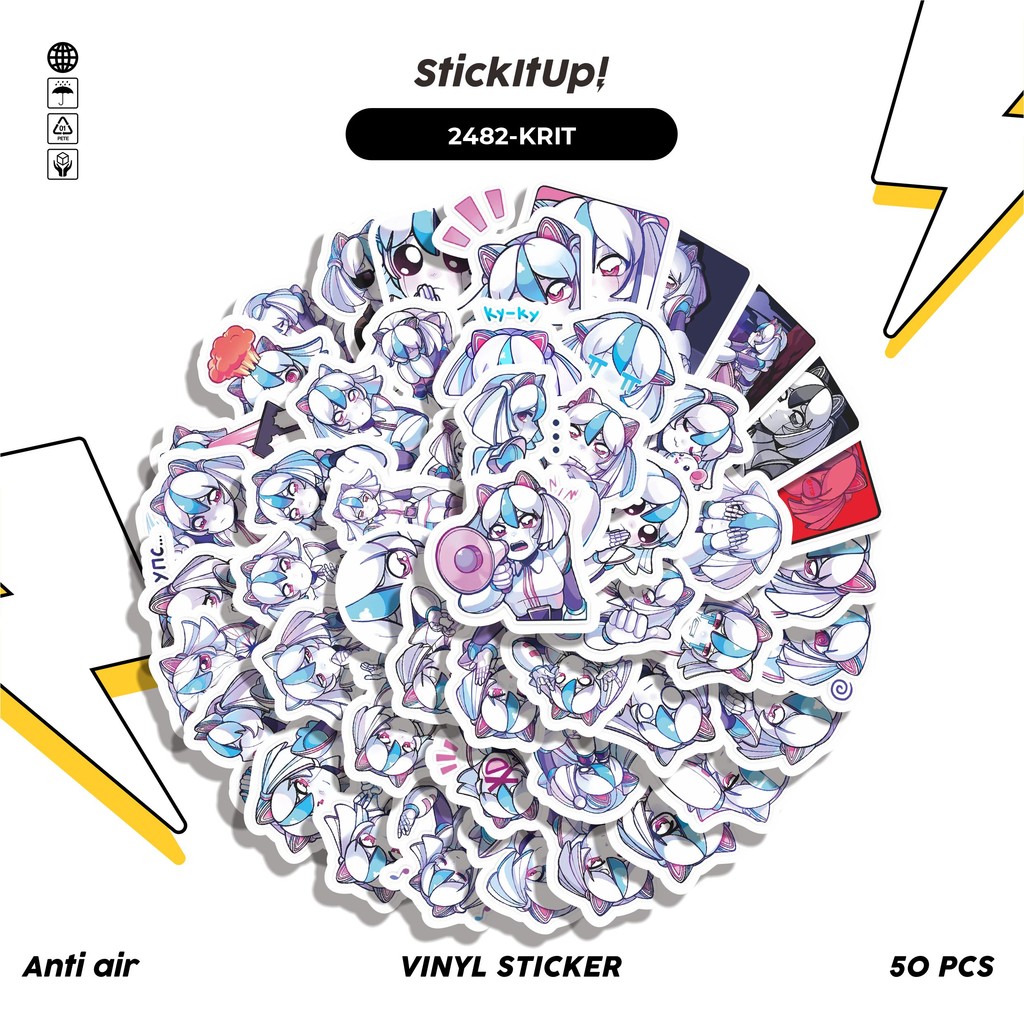 50 ชิ้นสติกเกอร์ FUNNY CHARACTER KRITA THE ROBOCHI STICKER PACK น่ารักความงามไวนิลกันน้ําสําหรับ Fre