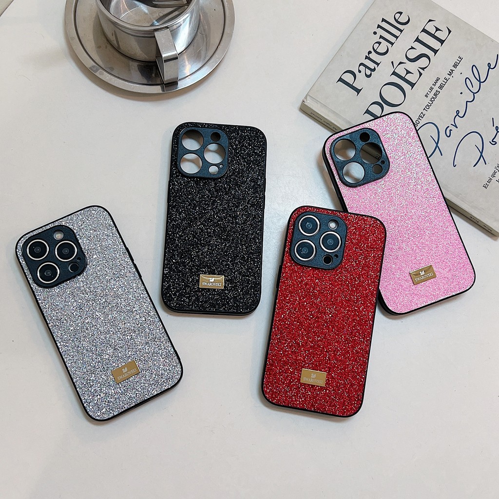 Buling buling Glitter โลโก้ Swarovski drop ทนเคสโทรศัพท์สําหรับ iphone 16 15 14 13 12 11 promax XsMax XR X Xs 7 8 Plus รวมทุกอย่าง drop proof เคสโทรศัพท์
