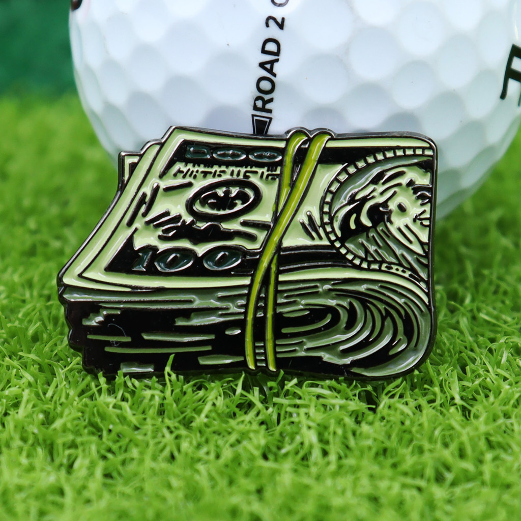 อุปกรณ์เสริมกอล์ฟใหม่ Creative Metal dollar enamel ball mark mark mark mark