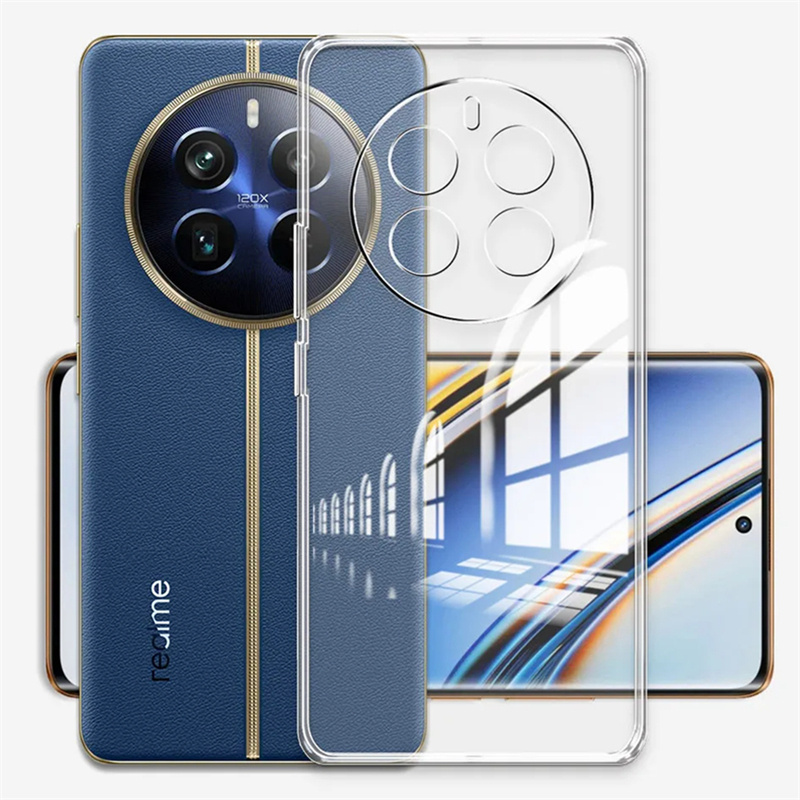 สําหรับrealme 12 Pro + RMX3840 ซิลิโคนนุ่มยืดหยุ่นกันกระแทกTPU CoverผิวเหลืองคริสตัลClear Jellyกรณี
