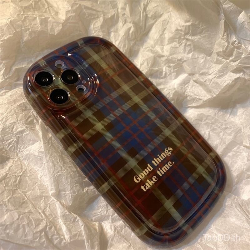 เคสโทรศัพท์สำหรับ iPhone 7 8 x XS XR xsmax 11 12 13 14 Pro Max PLUS เคสนิ่มหุ้มทั้งตัวลายสก๊อตสไตล์อังกฤษวินเทจกันกระแทกกันกระแทกเคส ybce