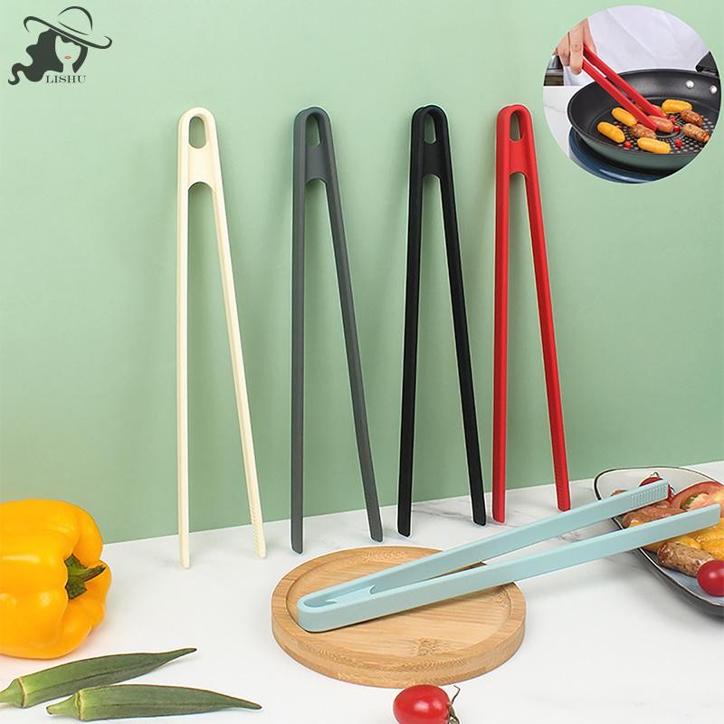 Lishu ซิลิโคนอาหาร Toast แหนบ Trivet แหนบสําหรับห้องครัว Non-slip ทําอาหารคลิป Clamp BBQ สลัดเครื่องมือย่างอุปกรณ์ครัว th