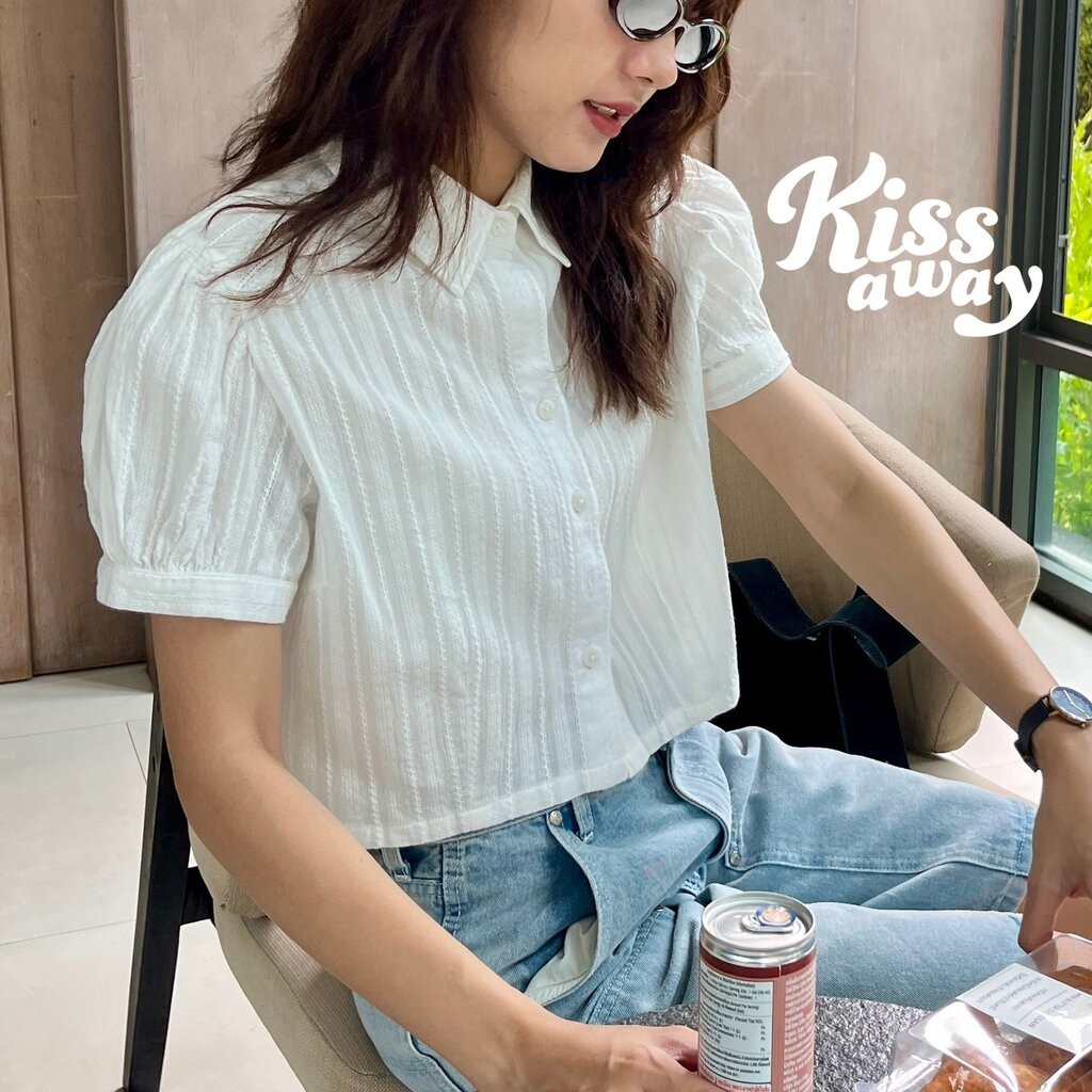 Bonny เสื้อครอป รุ่นพรีเมียม คอปก ลุคชิค ใส่แมทช์ง่าย ทรงพอดีตัว ผ้าระบายอากาศดี (SKU.129)