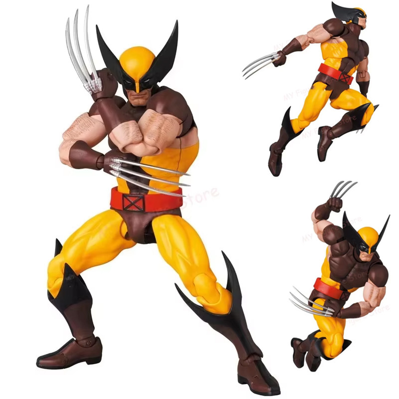 Ct ของเล่น Wolverine รูป Mafex 138 สีน้ําตาลการ์ตูน X-Men Action Figure Joint Movable Ko รูปปั้นของเล่นเด็กตุ๊กตาคริสต์มาสของขวัญ