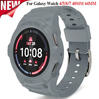 เคส + สายรัดสําหรับ Samsung Galaxy Watch 7/6/5/4 40 มม.44 มม.ฝาครอบป้องกันสร้อยข้อมือซิลิโคนสําหรับ Galaxy Watch ชุดการปรับเปลี่ยนอุปกรณ์เสริม