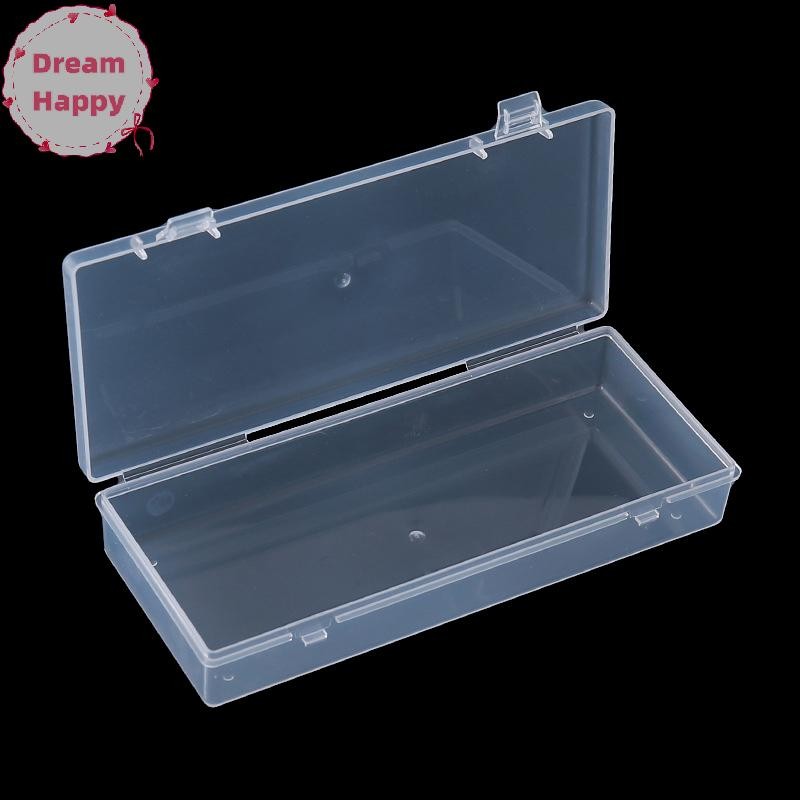 Dreamhappy กล่องพลาสติกใสสี่เหลี่ยมโปร่งแสงกล่องบรรจุจัดเก็บกันฝุ่นทนทานภาชนะเครื่องประดับ TH