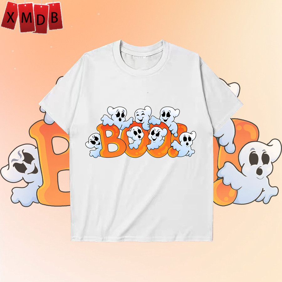 [พร้อมส่ง]เสื้อ เสื้อยืดผู้หญิง Boo halloween ของขวัญวันฮาโลวีน แฟชั่น t shirt ผ้าคอตตอน ไม่หด S-5XL