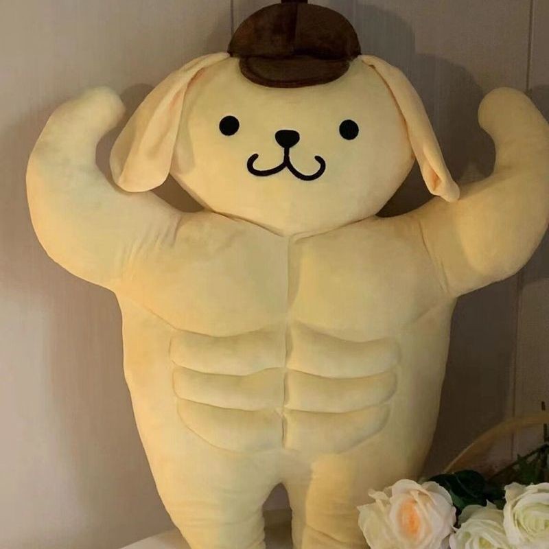 สร้างสรรค์กล้ามเนื้อสุนัขตุ๊กตาตุ๊กตาหมอนโซฟาเครื่องประดับของขวัญวันเกิด