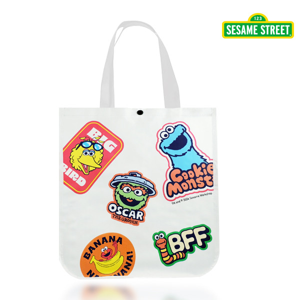 SST6-กระเป๋ากระสอบสาน PP : Sesame Street SST-C PP Woven Tote Bag (SST6C PPWB.MC-WH36) MC-W36xH41xS16.5 cm.