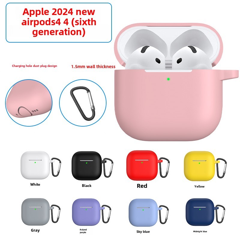 เคสหูฟังสําหรับ Airpods 4 (2024) ฝาครอบป้องกันหูฟังซิลิโคนอ่อนนุ่มสําหรับ Airpods4 ANC เกราะป้องกันกล่องผิว