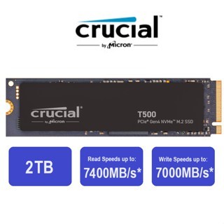 SSD Crucial T500 Up to 7,400/7,000MB/s PCIe Gen4 NVMe M.2 Internal Gaming , เอสเอสดี