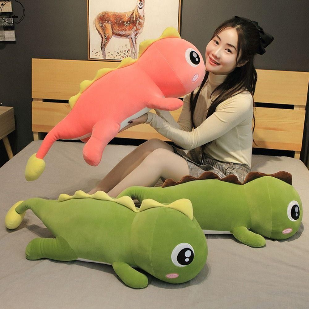 Ilonim ของเล่นไดโนเสาร์ตุ๊กตา, 60 ซม.สีเขียวสีชมพูตุ๊กตาตุ๊กตาของเล่นตุ๊กตา, Big Eye PP Cotton Plush Soft ตุ๊กตา