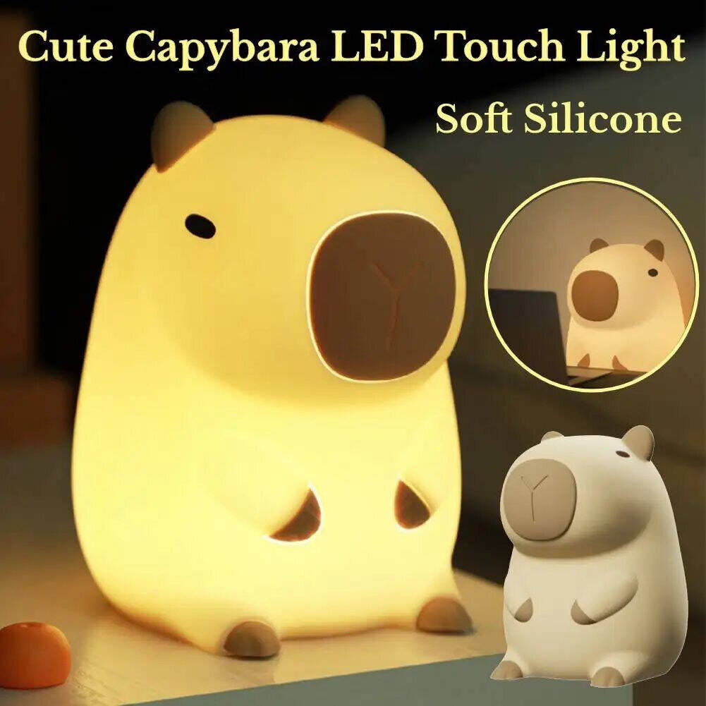 OIMG น่ารัก Capybara Night Light,ขั้นสูง Sense ตกแต่งห้องนอนซิลิโคนโคมไฟกลางคืน, Anti-fall โคมไฟตั้งโต๊ะ, การ์ตูน Sleep Night โคมไฟ, เด็ก Nightlight ของขวัญ