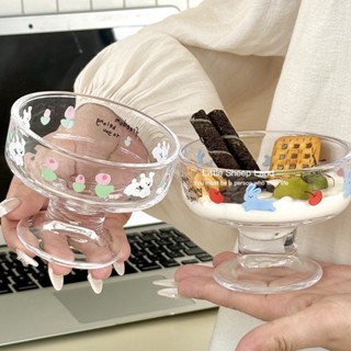ชาม ชามแก้ว ชามทรงสูง insเกาหลี ชามไอศกรีม ชามสลัดผลไม้