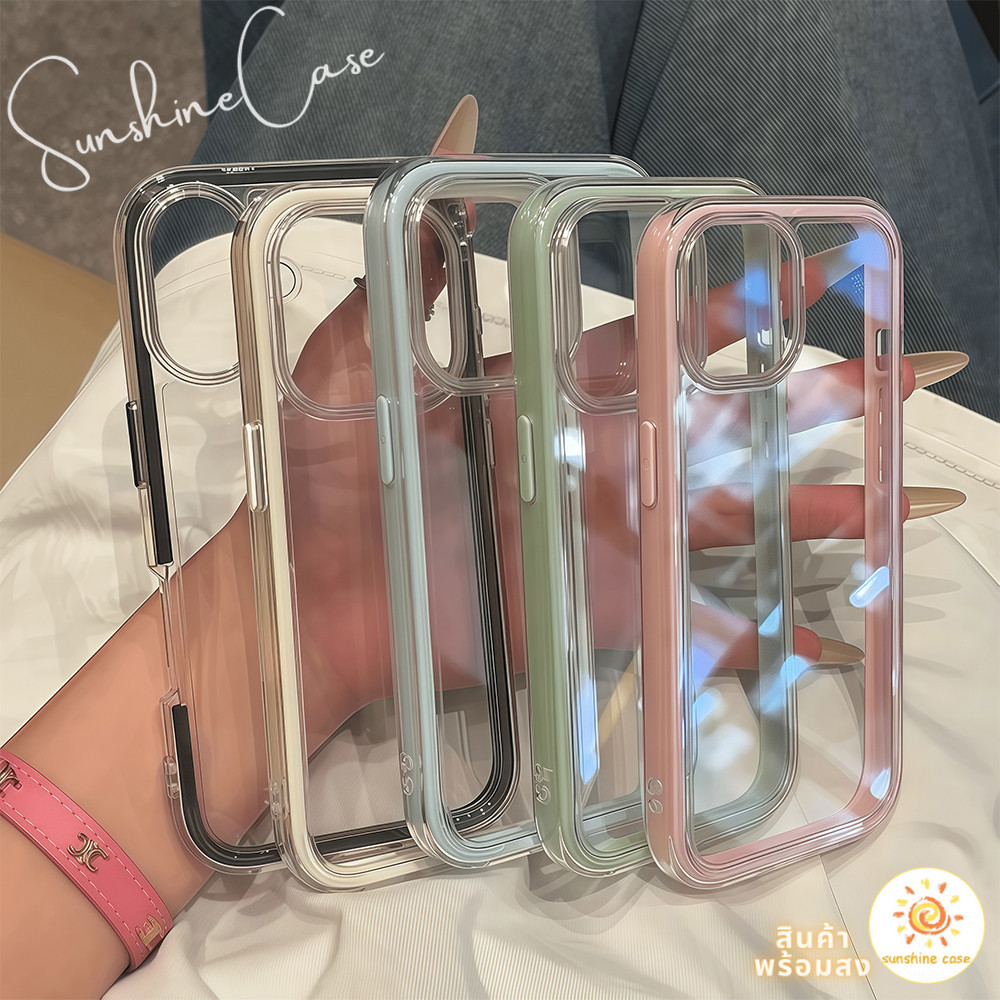 สต๊อกไทย เคสสำหรับไอโฟน16 ป้องกันโทรศัพท์ เคสใสครอบสองชั้น For IPhone11 13 12 14PLUS 15 16 Pro PROMAX กันกระแทก