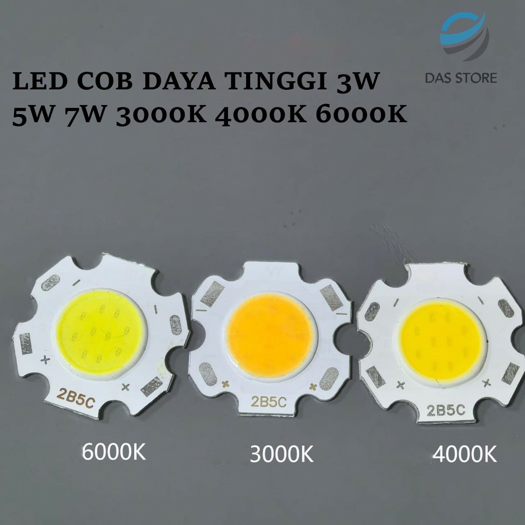 High Power COB LED 3W 5W 7W 3000K 4000K 6000K ชิป LED Spotlight