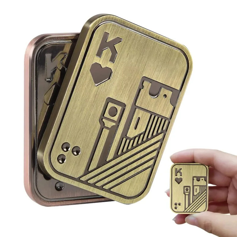 Magnetic Metal Fidget Toys - Metal Poker Push Card Fidget Slider Stress Relief Toy, Mens EDC Toys Fi
