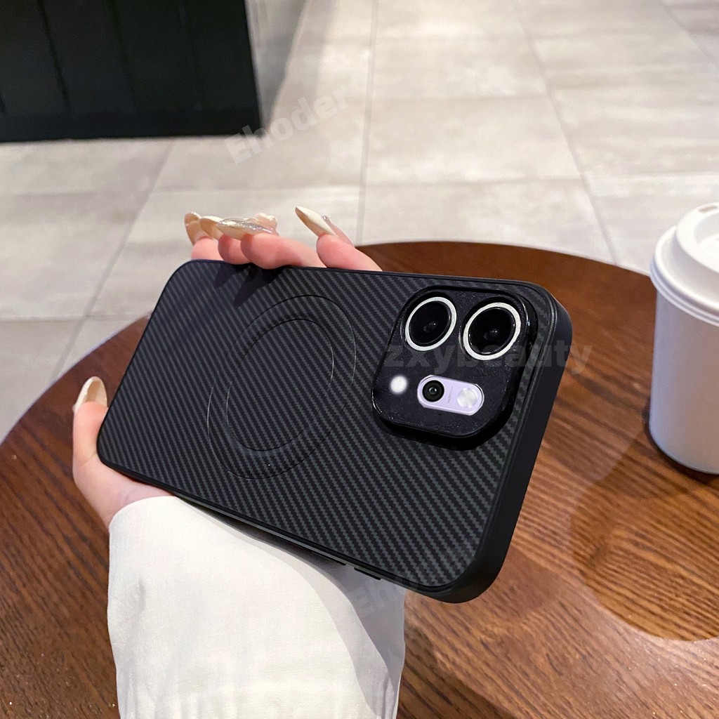 สําหรับ OPPO Reno 14 Pro 14F 13 13F 5G 2025 4G กรณีแม่เหล็กคาร์บอนไฟเบอร์หนังสําหรับ Reno14 Reno13 Reno14Pro Reno13F Reno14F 13Pro 14Pro กันกระแทกปกหลัง - รูปที่ 2