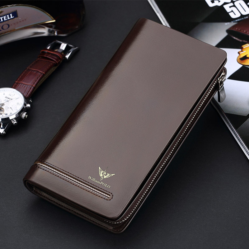 Emperor Paul Wallet Mens Long Wallet Mens First Layer Cowhide หนังแท้กระเป๋าสตางค์เรียบง่ายคลัทช์ผู้ชายขายส่ง - รูปที่ 6