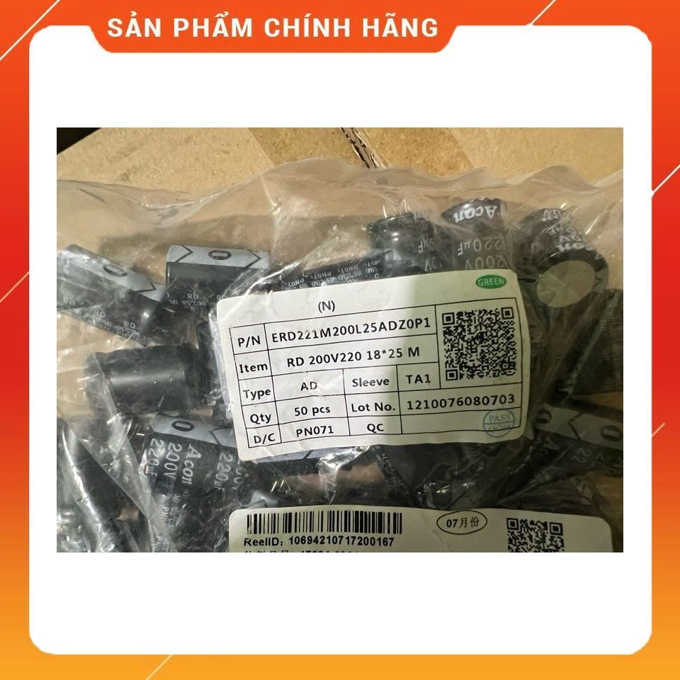 [ 10 ชิ้น ] CAPACITOR 200V 47uF 82uF 120uF 220uF ACON ยี่ห้อ (200V47UF 200V82UF 200V220UF )