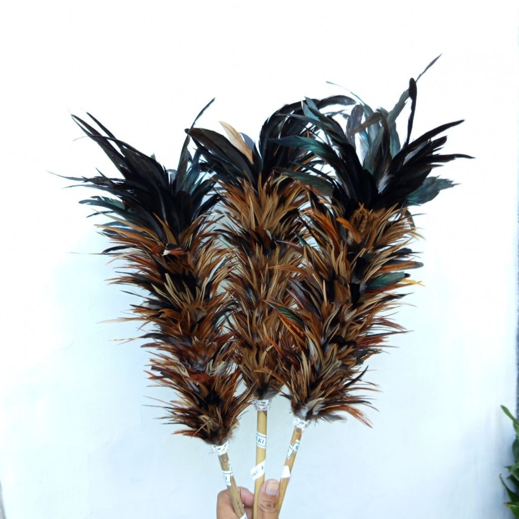 (SK1218) ขายส่งพรีเมี่ยมขนไก่ Duster Jogja Sulak Chicken Feather Dust Cleaner Fine Rayung ไม้กวาดใยป
